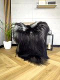 Large Icelandic black and gray sheepskin Rug