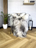 Large Icelandic white and black sheepskin Rug