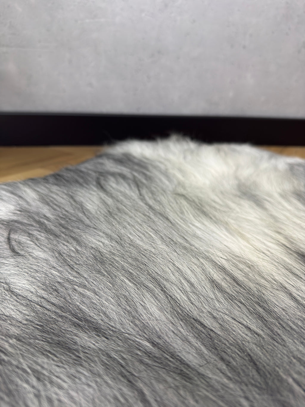 Large Icelandic white and gray sheepskin Rug