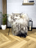 Large Icelandic white and black sheepskin Rug