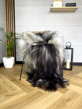 Large Icelandic black and gray sheepskin Rug